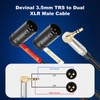 Devinal Right-Angle 1/8" inch to Dual Rotatable Right-Angle XLR Cable,