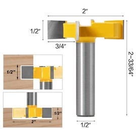Gasea 1/2 Inch Shank CNC Spoilboard Surfacing Router Bits, 2 Inch Cutting Diameter Slab Flattening Router Bit Woodworking Milling Cutter Planer Tool