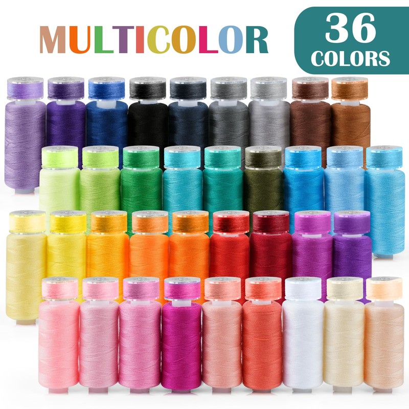 PUWOWYE Sewing Thread Set Sewing Thread for Sewing Machine, 36