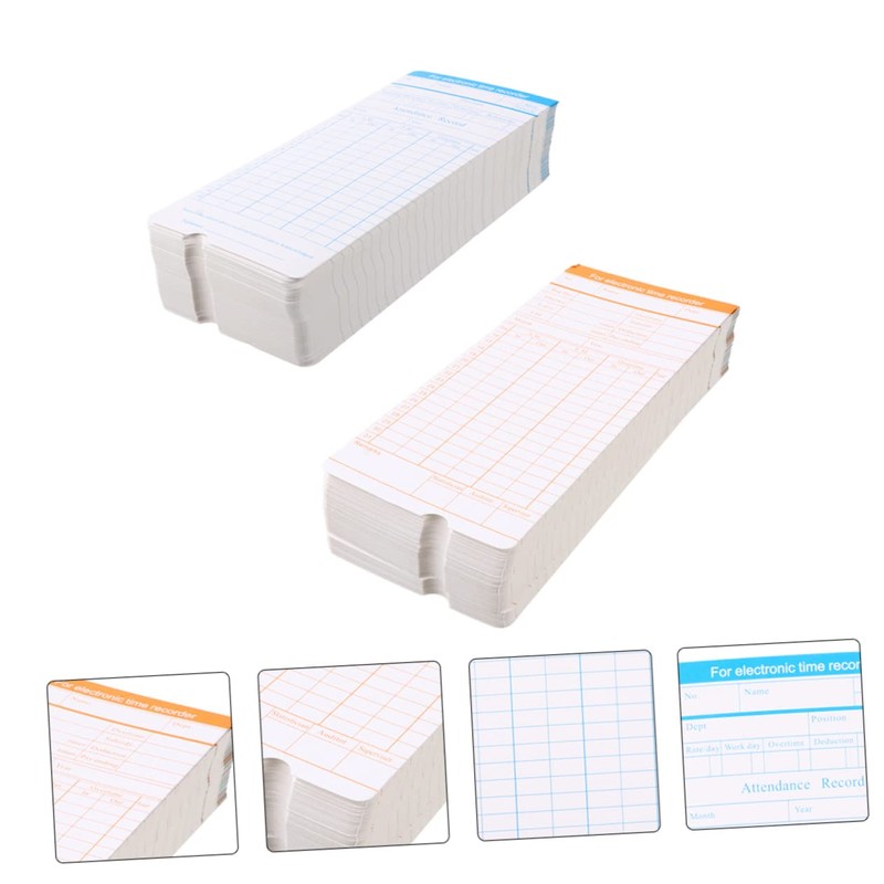 Ciieeo 200sheets Attendance Paper Cards Clock Cards for Payroll Recording