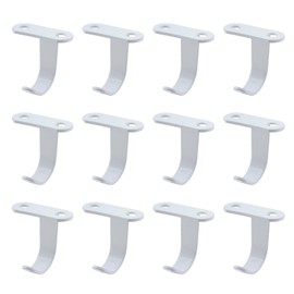 Antrader Ceiling Hook,12-Pack Stainless Steel Coat Hanger Towel/Robe Hanger, Screws Mount Under-Shelf Cup Hook for Bathroom Kitchen Cabinet, White