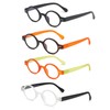 KoKoBin 4-Pack Mini Small Round Reading Glasses Comfortable Readers for