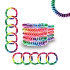 Specora - Spiral Haargummi 10er Pack - 5cm TPU bunt regenbogen
