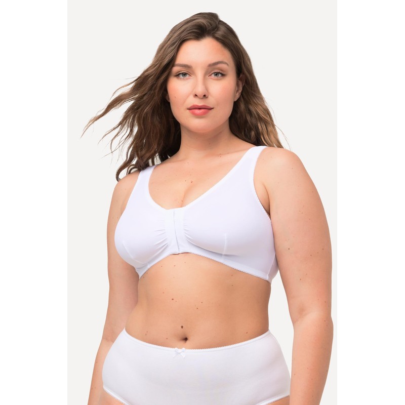 Ulla Popken Damen Bustier, Vorderverschluss, Cup C/D-E/F, weiß, 115