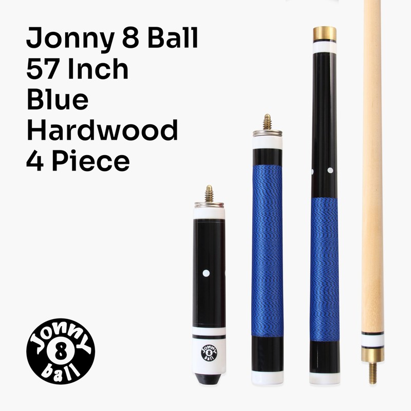 Jonny 8 Ball Hardwood 4 Piece Adjustable Snooker Pool Cue