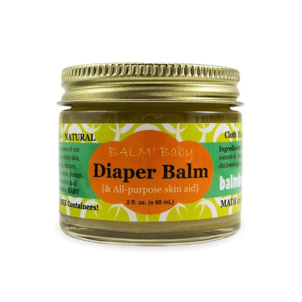 BALM! Baby Diaper Balm - Organic Diaper Rash Cream – Cloth Diaper Rash Cream Balm | Multipurpose Skin Aid | Natural – Vegan - Herbal | Rash Ointment for Infants Kids | Plastic Free | Made in USA