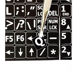 French AZERTY Large Lettering (Upper CASE) Keyboard Sticker Non Transparent Black