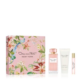 Oscar de la Renta New York Eau de Parfum 3 Piece Gift Set for Women - Perfume Spray 3.4 Fl. Oz, Purse Travel Spray 0.5 Fl. Oz, and Body Lotion 3.4 Fl. Oz.