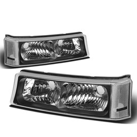 DNA Motoring BL-CS03-2P-BK-CL1 Bumper Light For 03-06 Avalanche SIlverado 1500HD 2500HD 3500