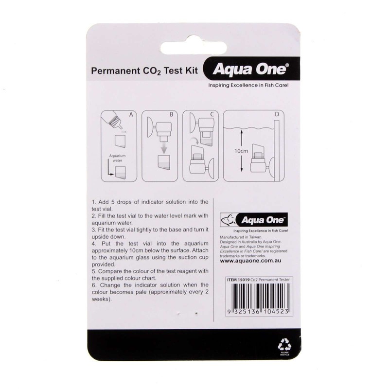CO2 Test Kit Freshwater Permanent Aqua One Displays PH Or