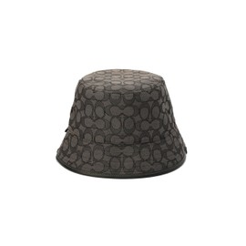 Coach Women's Signature C Jacquard Bucket HAT, Charcoal, M/L