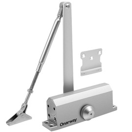 Onarway Automatic Door Closer for Home: Size 3 Spring Hydraulic Closure with Adjustable Speed for Residential and Light Commercial Doors (95-128lbs) | Soft Close & Easy Install