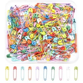 Hocansen Pack of 200 Safety Pins, 22 mm, Colourful Safety Pins, Metal, Rust-Resistant, Small Needle for Clothes, Crafts (22 mm/Colour/BZ)