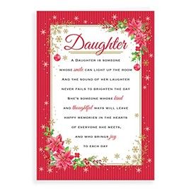 Regal Publishing Sentiment Christmas Card Daughter - 9 x 6 inches