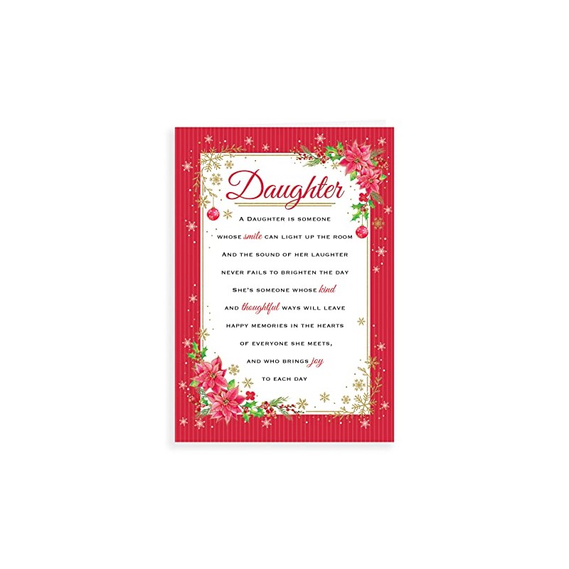 Regal Publishing Sentiment Christmas Card Daughter - 9 x 6