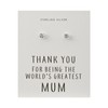 Philip Jones Sterling Silver World's Greatest Mum Crystal Earrings