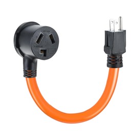 Cable adaptador de secadora NEMA 5-15P a 10-30R, 1.5 pies, 120 V, 15 amperios, enchufe adaptador de secadora de 3 clavijas a 3 clavijas, solo para cable de alimentación EV de dispositivo de 120 V, calibre STW 10 resistente, listado ETL