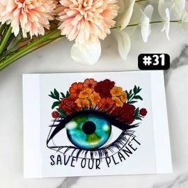 UV DTF DECALS, 4" height, Cup Decals, Cup Stickers, Cup Decor - Decal: #31 - Save our planet