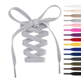 Handshop 2Pair Flat Shoelaces 5/16" - Shoe Laces Replacements For Sneakers and Athletic Shoes Boots Grey 102cm