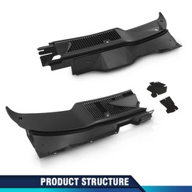 PIT66 Vent Cowl Windshield Wiper Grille Panel Compatible with Dodge Ram 1500 2002-2008/2500 2003-2009/3500 2003-2010 Black 55056006AE