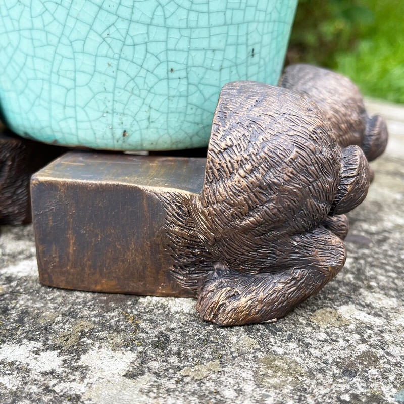 Darthome Rabbit Pot Stands Set Of 3 Resin Animal Flower