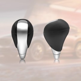 VKGUG Black Leather Chrome Gear Shift Knob Shifter Compatible with Lexus ES300h ES350 GS300 GS350 GS430 GS450h GS460 IS250 IS300 IS350 LS460 LS600h RX350 RX450h Highlander Camry Corolla 4Runner Tundra