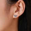 Blue CZ Butterfly Earrings Studs 925 Sterling Silver Crystal Tiny