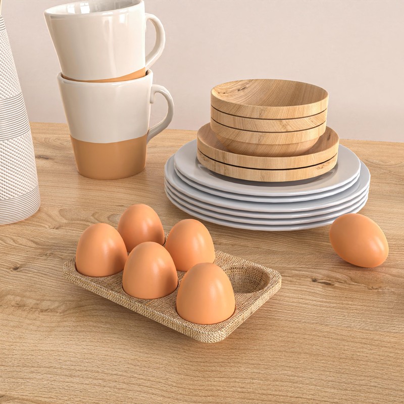 YunKo 6PCS Wooden Eggs Fake Egg Chicken Coop Accessories Easter