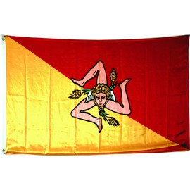 WORLDFLAGS SICILY FLAG ITALY 90D SILK SATIN QUALITY SIZE OF 150X90CM