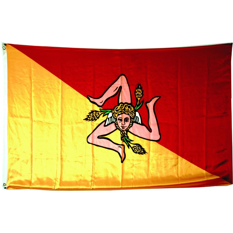 WORLDFLAGS SICILY FLAG ITALY 90D SILK SATIN QUALITY SIZE OF