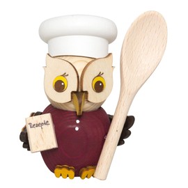 Kuhnert - Decoration / Wooden Figurine - Mini Owl Chef - Approx. 7 cm - Made in Germany