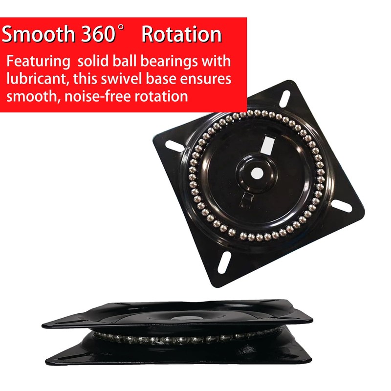 2Pcs 10" Swivel Base Plate Replacement 360° Ball Bearing for