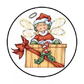Homemade 48 ANGEL PRESENT ENVELOPE SEALS LABELS STICKERS 1.2" ROUND