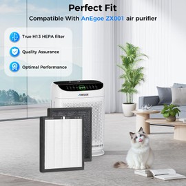 Replacement HEPA Filters Compatible with AnEgoe ZX001 Air Purifier,3 Stage H13 True HEPA Filter for Air Purifiers for Home Large Room up to 2500Ft²,Air Cleaner Filter,2 Pack