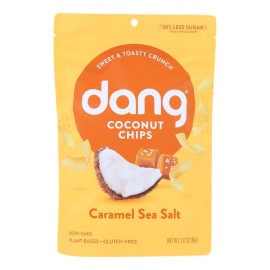 UD_Dang Toasted Coconut Chips Caramel Sea Salt Flavored Hard and Soft Snacks Case of 12 3.17 oz Bagged Vegetables