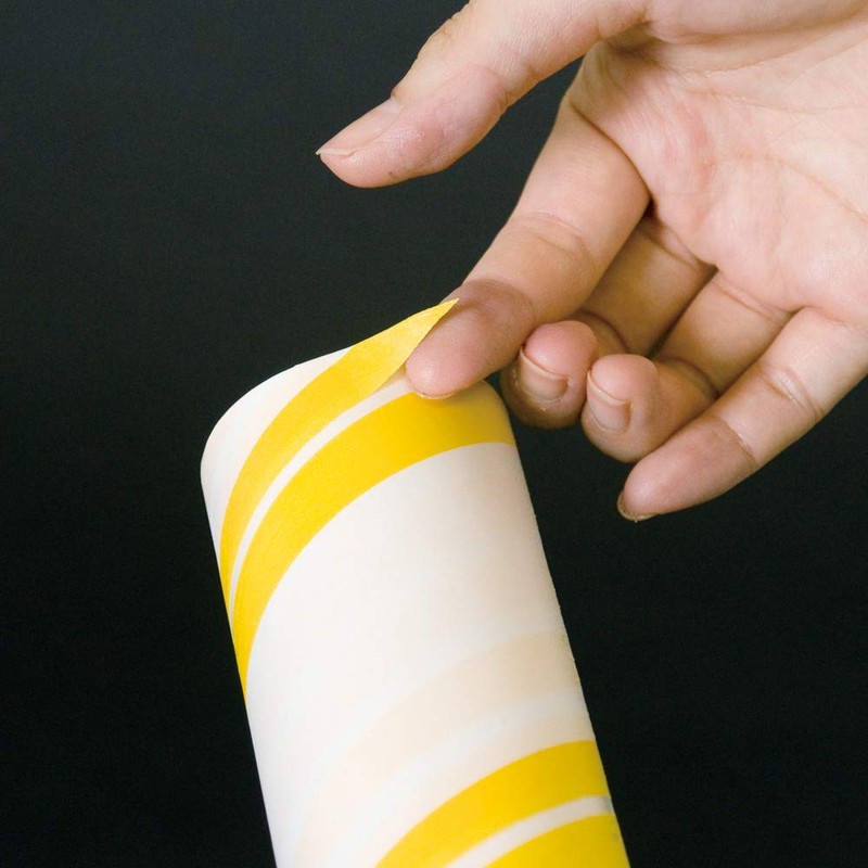 アズマ工業 らくるん強粘着テープめくるんライン付3本入 90周巻 スペアテープ めくり位置をみつけやすい黄色いライン カーペットローラー 各社共通サイズ 幅16cm