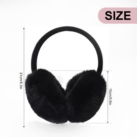 GLAITC Ear Muffs for Women,Winter Ear Warmers,Women Earmuffs Faux Fur for Winter Adjustable Ear Muffs for Cold Weather,Winter Gift for Women Men Girls(Black)