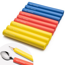 Super Easy Grip Foam Tubing for Utensil Handles - Cut to Length Provides a Custom Wider & Larger Grip Which Fits Most Utensils - Slip Resistant - 2 Pack of 9 Grips
