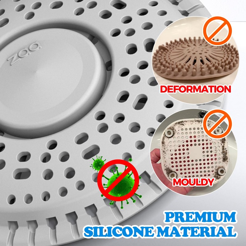 zaa Shower Drain Hair Catcher, Premium Silicone Drain Protector &