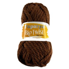 Papatya Big Twist Mega Chunky Yarn Acrylic & Wool Knitting Crochet 200g Ball Shade 58985 Chestnut