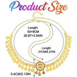GORAIS Gold Head Chain Egyptian Headpiece Coin Headband Costume Hair Chains for Women