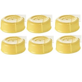 (6) Medela Solid Lids - Yellow/ solid cap/ bottle lid/ bottle solid cap - for Medela Bottles