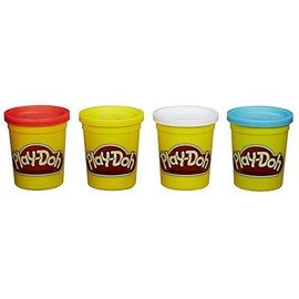 Hasbro Play-Doh For Modeling 4-Pack of Colors 16 Ounce Total - Red, Yellow, White and Blue