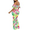 Women's Sexy Off Shoulder Maxi Dress Hawaiian Floral Evening Gown