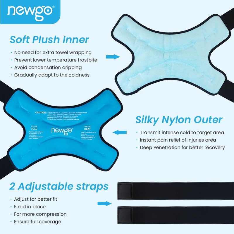 NEWGO Ankle Ice Pack for Swelling, Reusable Gel Ice Pack