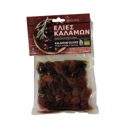 Velouitinos Greek Organic Kalamon Olives, Pack of 3 x 180g (Total: 540g)