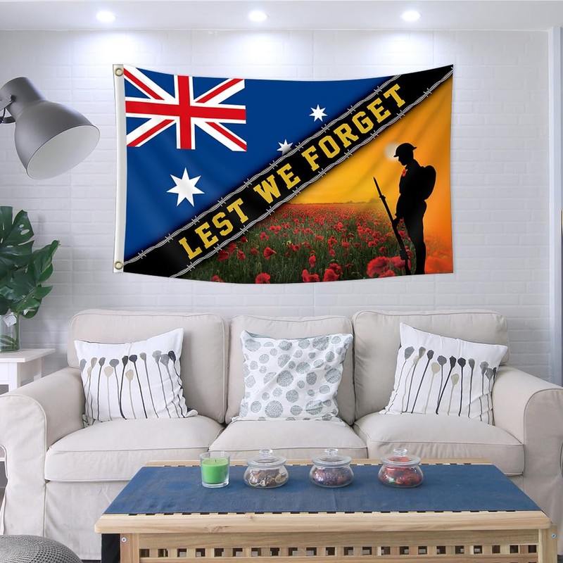 Australian Lest We Forget Flag 3X5FT Australia Anzac Day Flag