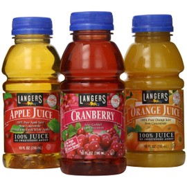 Langers Juice Variety Pack 100% Juice Cocktail, Apple, Orange & Cranberry, 10 Fl Oz (Pack of 12)