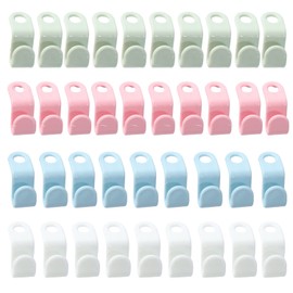 GWAWG Clothes Hanger Fastening 40 Pieces Plastic Fashion Stackable Fastening Buckle Hooks