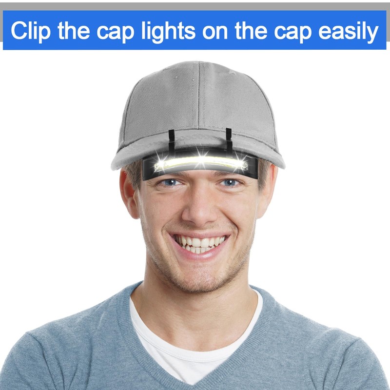 Mudder 4 Pcs Hat Light Clip COB Cap Lights Clip
